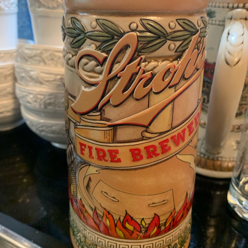 Stroh's Fire Brewed Beer, Collectors Stein Heritage Series VI Porcelain Beer Mug